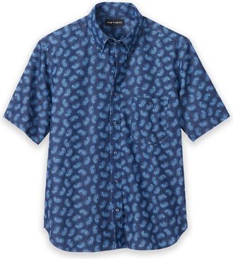Paul Fredrick Slim Fit Cotton Denim Paisley Casual Shirt