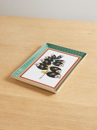 La DoubleJ + Beto Val Vassoio In Porcellana Con Finitura Oro - Bianco