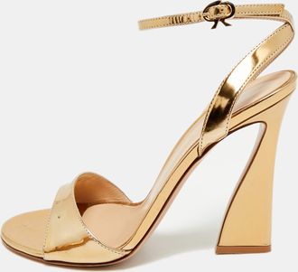 Gianvito Rossi Gold Leather Slingback Heeled Sandals