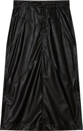 Isabel Marant Breanne Midi Rok - Dames - Midirokken - Zwart - XS - Leer - Rokken