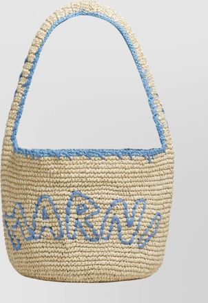 Marni medium woven shoulder bag trim