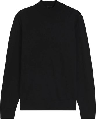 HUGO BOSS Bjarno Trui met opstaande kraag - Heren - Ronde hals truien - Zwart - XL - Wol - Truien & Vesten