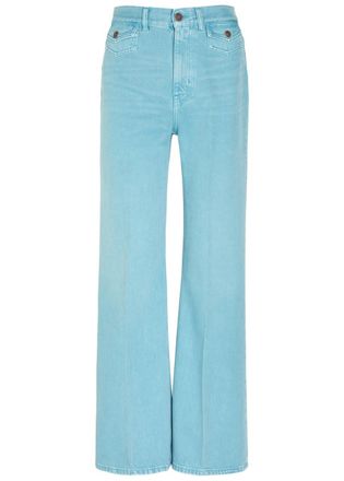 Chlo&eacute; Embroidered Straight-leg Jeans - Light Blue - 27 (W27 / UK8-10 / S)