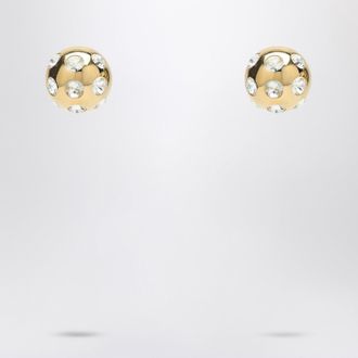 Jacquemus Square Round Earrings With Rhinestones