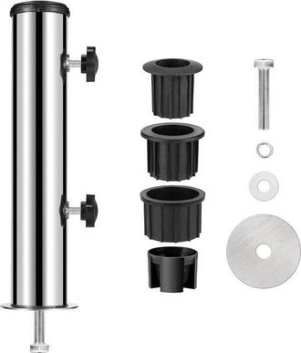OEM Soporte De Montaje Para Base De Sombrilla De Acero Inoxidable - &Oslash;58 Mm Con 3 Anillos Reductores De Pvc