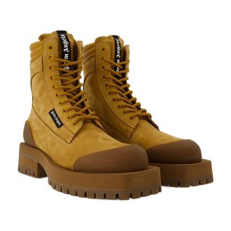 Palm Angels Lug-Sole Leather Boot - Beige