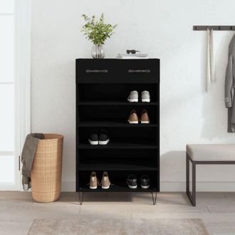 vidaXL Scarpiera Nera 60x35x105 cm in Legno Multistrato - Vidaxl