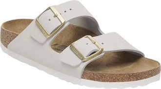 Birkenstock Womens Arizona Nubuck Leather Sandals In Antique White