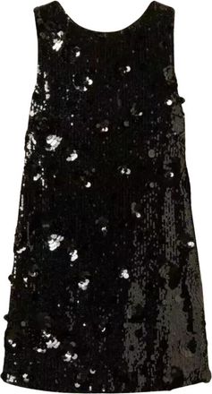 Twinset Korte jurk met pailletten en bloemen - Dames - Feestkleedjes - Zwart - M - Pailletten - Kleedjes