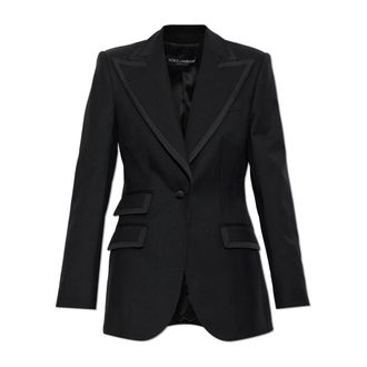 Dolce & Gabbana Jassen, Dames, Zwart, XL, Wol, Wol Blazer Met Dubbele Split