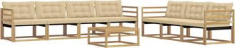 vidaXL Conjunto De Sof&aacute;s De Exterior 8 Uds. Y Beige Vidaxl