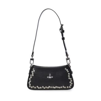 Vivienne Westwood Tassen, Dames, Zwart, ONE Size, Katoen, Tasha Studded Shoulder Bag