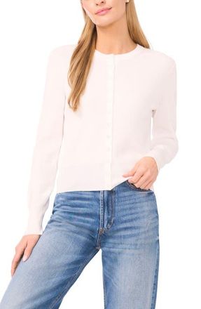 CeCe by Cynthia Steffe Rib Cardigan in New Ivory at Nordstrom, Size X-Large