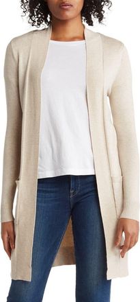 By Design Hudson Mid Thigh Lightweight Cardigan in Oatmeal at Nordstrom Rack, Size X-Small