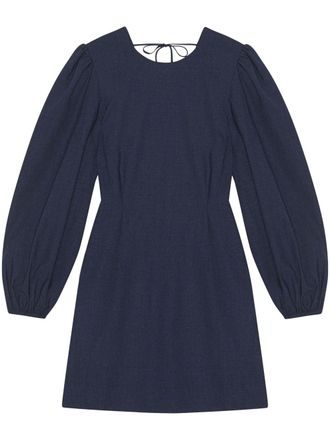 Ganni Mini-jurk met open rug - Blauw
