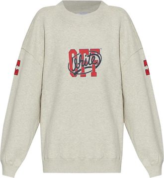 Off-white Logo Sweatshirt - Dames - Sweatshirts - Beige - S - Katoen - Hoodies & sweatvesten