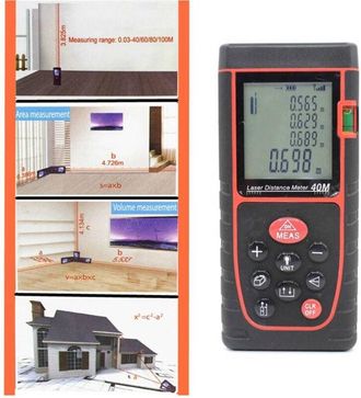 Trade Shop Trade Shop - Misuratore Metro Digitale Laser 50mt Distanza Livelli Misura Display Lcd Ut390h