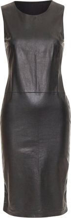 Ralph Lauren Purple Label leather cashmere sleeveless dress