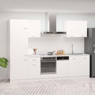 vidaXL Vidaxl - Set Armadi da Cucina 7 pz Bianco in Truciolato