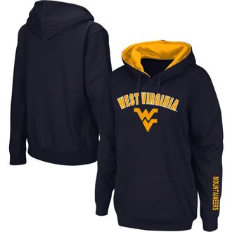 Colosseum Womens Navy West Virginia Mountaineers Arch & Logo 1 Pullover Hoodie at Nordstrom, Size Small