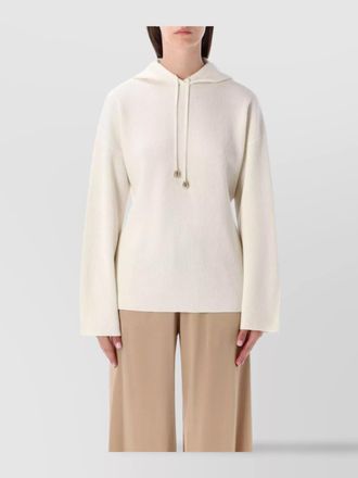 Fabiana Filippi drawstring hooded long sleeve knit sweater
