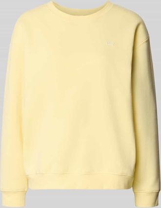 Levi's Regular Fit Sweatshirt aus Baumwoll-Mix in Pastellgelb, Gr&ouml;&szlig;e M