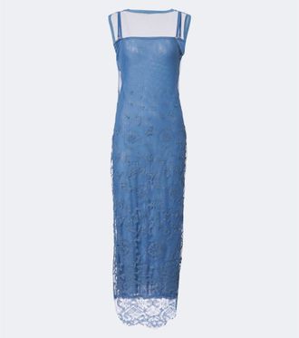 Sir. Leif embroidered mesh maxi dress