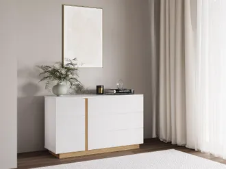 Vente-Unique Com&ograve; 6 cassetti Bianco e naturale - NAPOLI II