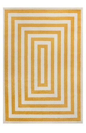 Jonathan Y Designs Bandol Modern Classic Mitre Stripe Area Rug in Yellow/ivory at Nordstrom, Size 5Ft 0In X 8Ft 0In