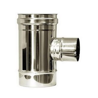 MBM Conector En T 90 Reducido Dn 80 Conducto De Humos Dn 300 Tubo De Acero Inoxidable 316