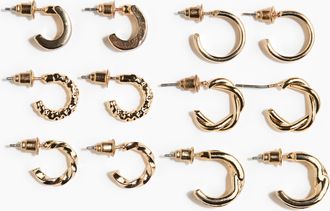 H&M 6er-Pack Runde Ohrringe - Gold