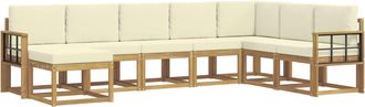 vidaXL Conjunto De Sof&aacute;s De Exterior 8 Uds. Blanco Y Crema Vidaxl