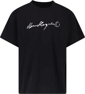 Maison Margiela Black Cotton Ribbed Crewneck T-Shirt