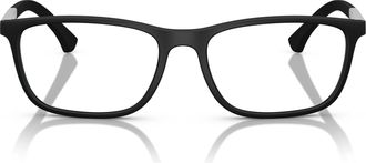 Emporio Armani 0ea3069 Rectangular Matte Black Eyeglasses with Textured Temple Tips