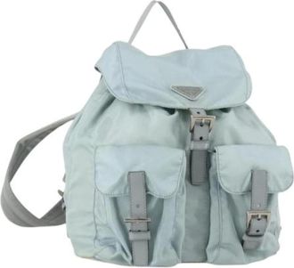 Prada Pre-owned Backpacks, female, Blue, Size: ONE SIZE Pre-owned Vintage Nylon Backpack