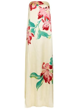 Rebecca Vallance Sunblush Bloom Floral-print Silk Maxi Dress - Multicoloured - 10 (UK10 / S)