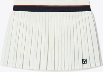 Tory Burch Womens Pleated Mini Tennis Skirt in White/Blue, size XS