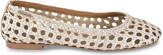 Les Tropeziennes Ziggy ballerinas van gevlochten leer