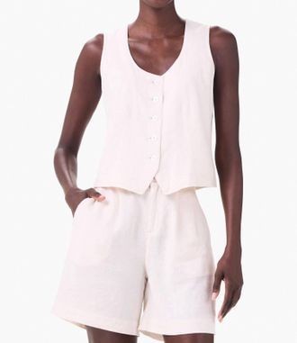 Nic+Zoe Rumba Linen Vest In Canvas