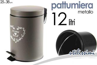 Trade Shop Trade Shop - Pattumiera Portaspazzatura 25x38cm 12lt Deluxe Cuore Home Moderno Tortora 664489