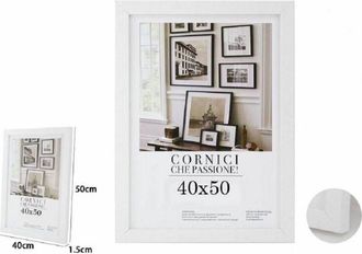 Trade Shop Trade Shop - Cornice Per Foto Fotografie Quadri Tele Poster Portafoto 40 X 50 Cm Bianca 63152