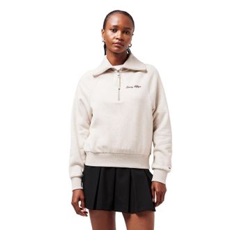 Tommy Hilfiger Dames/Dames Curve Classic Script Raglan Sweatshirt met Ritssluiting (Haver-melk Heather)