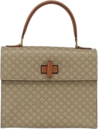 Celine Pre-owned Handbags, female, Beige, Size: ONE SIZE Pre-owned Vintage Canvas Handbag