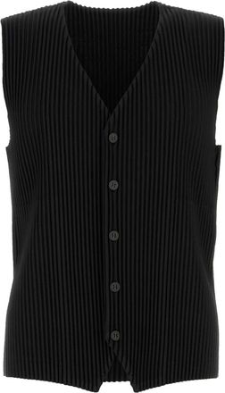 Homme Pliss&eacute; Issey Miyake Black Polyester Vest