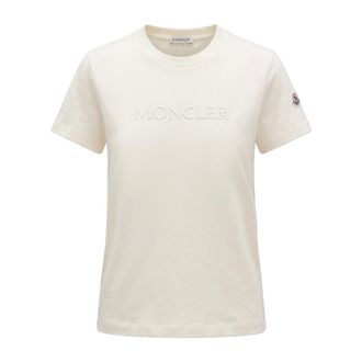 Moncler T-Shirt con logo - - Tops - Donna - Beige - S