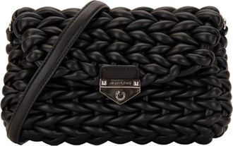 Michael Kors Geweven Leren Crossbody Tas - Dames - Schoudertassen - Zwart - ONE Size - Leer - Tassen