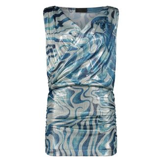 Alberta Ferretti Crossed V-neck Mini Dress - female - Alberta Ferretti - Blouses - Multicolor - M - Blouses & Shirts