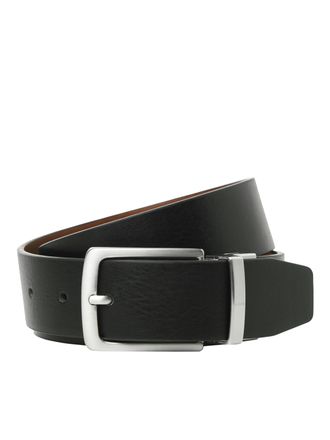 Jack & Jones Lederg&uuml;rtel JACK & JONES JACRIO REVERSIBLE LEATHER BELT NOOS, Herren, Gr. 100, braun (schwarz detail:cognac, reversible), Leder, unifarben, G&uuml;rtel Led