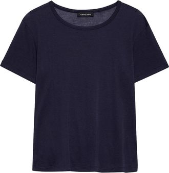 Anine Bing T-shirt Sylvie - Dames - T-shirts - Blauw - S - Katoen - Tops
