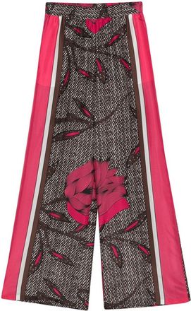 P.A.R.O.S.H. floral-print silk trousers - women - Silk - S - Pink